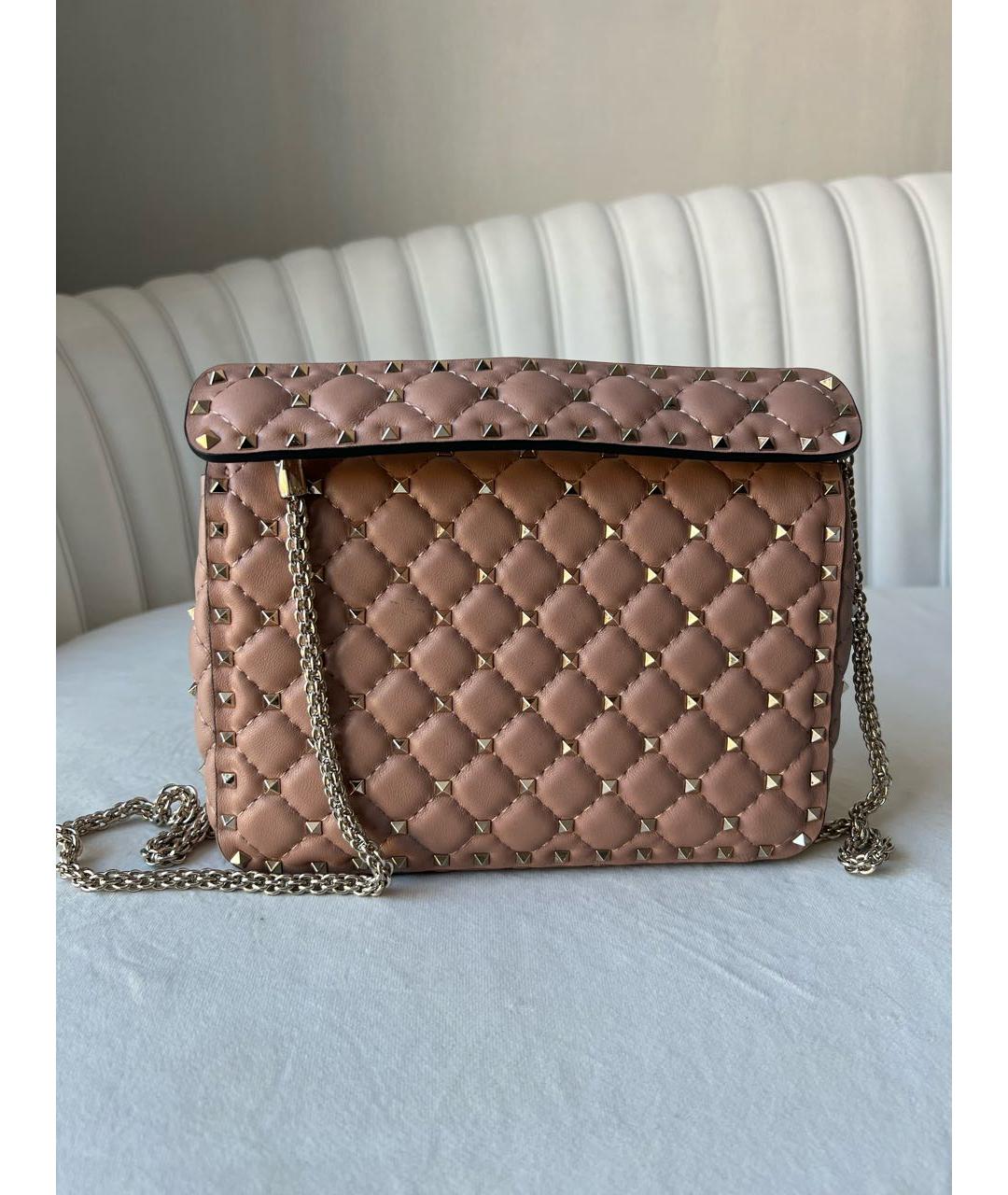 VALENTINO Розовая кожаная сумка через плечо, фото 3