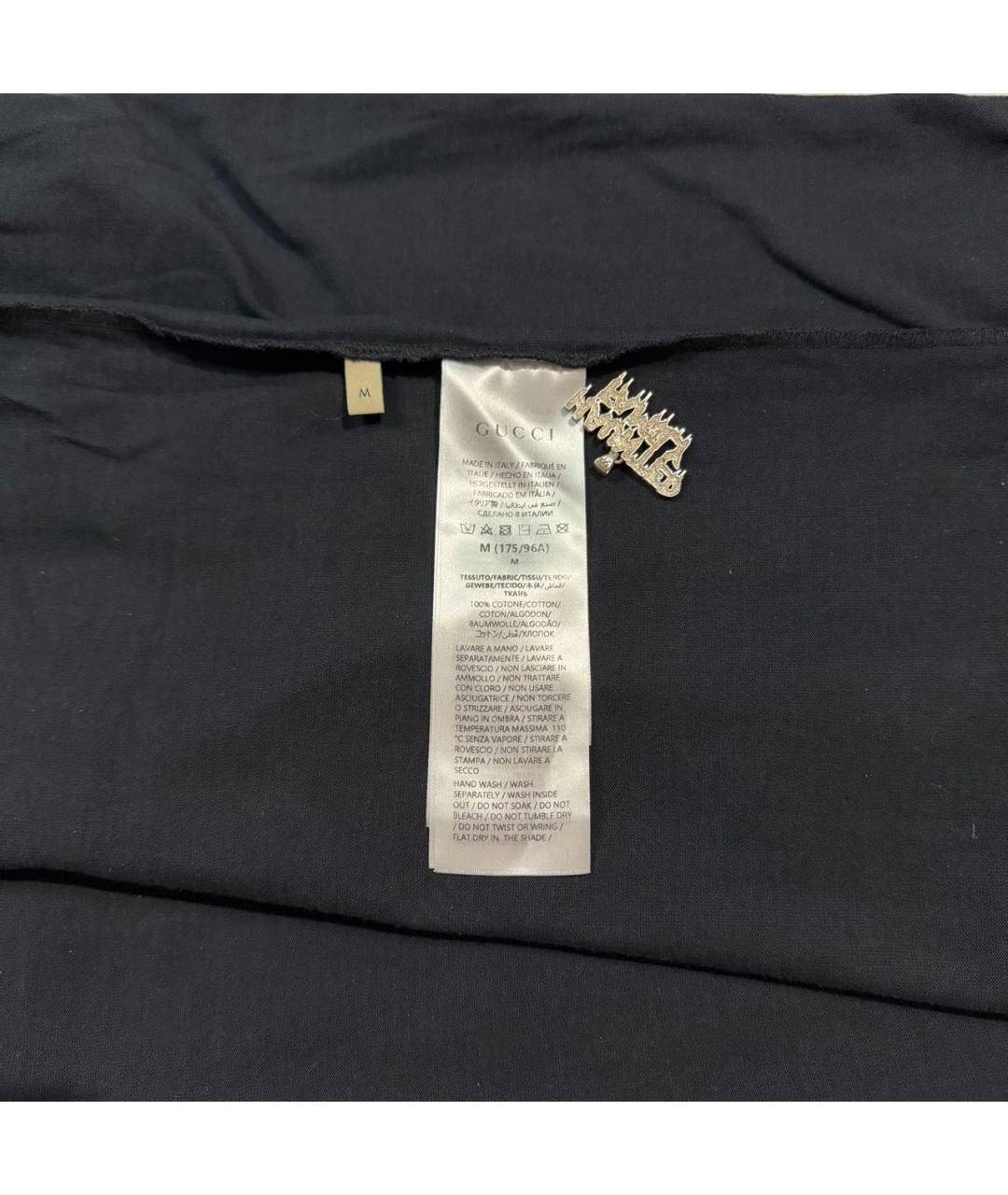 GUCCI Черная хлопковая футболка, фото 4