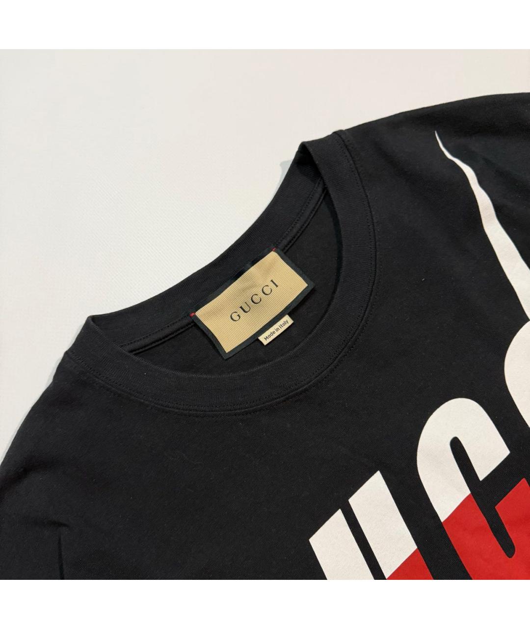 GUCCI Черная хлопковая футболка, фото 3
