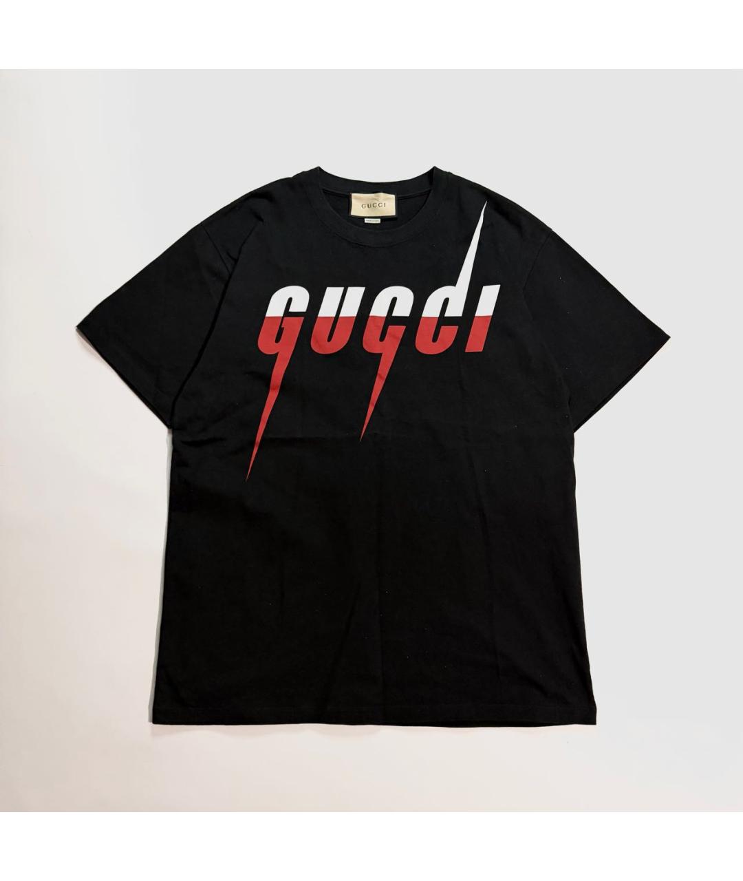 GUCCI Черная хлопковая футболка, фото 6