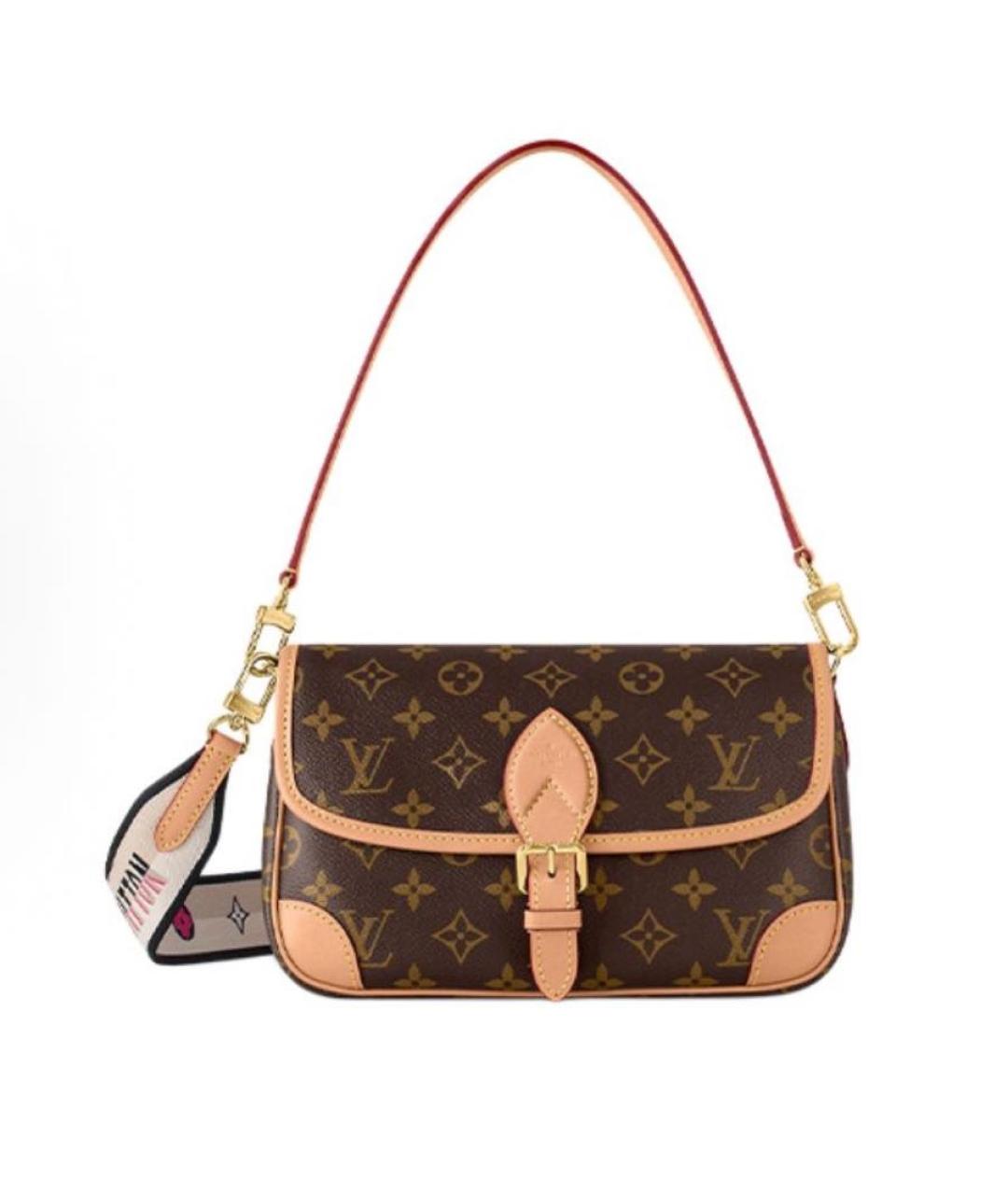 LOUIS VUITTON Коричневая кожаная сумка с короткими ручками, фото 7