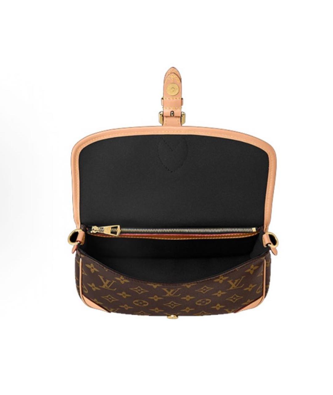 LOUIS VUITTON Коричневая кожаная сумка с короткими ручками, фото 5