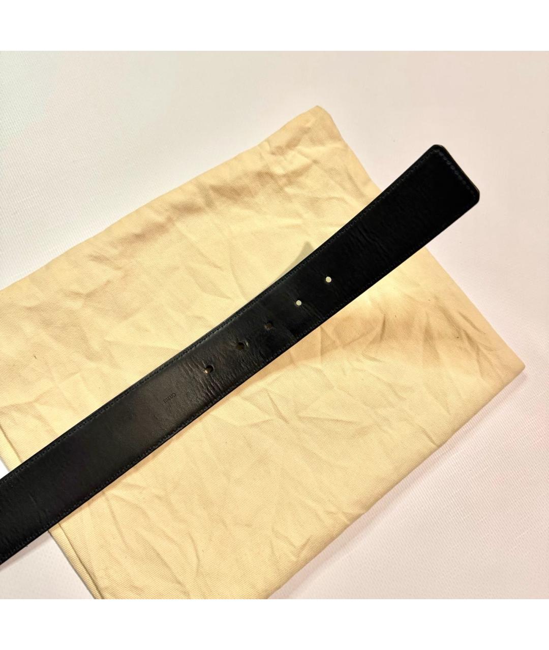 LOUIS VUITTON Черный кожаный ремень, фото 4