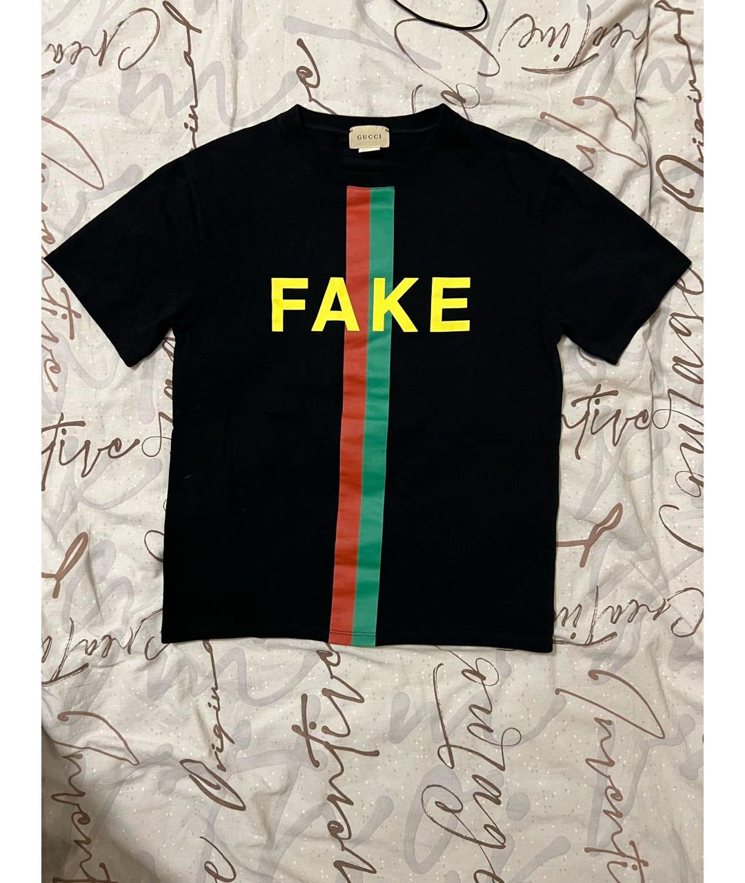 GUCCI Черная хлопковая детская футболка, фото 8