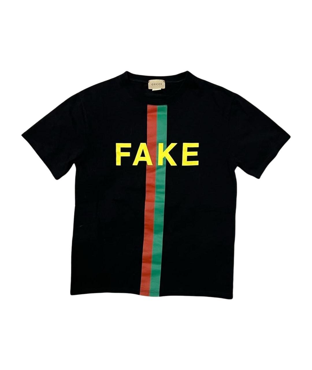 GUCCI Черная хлопковая детская футболка, фото 1