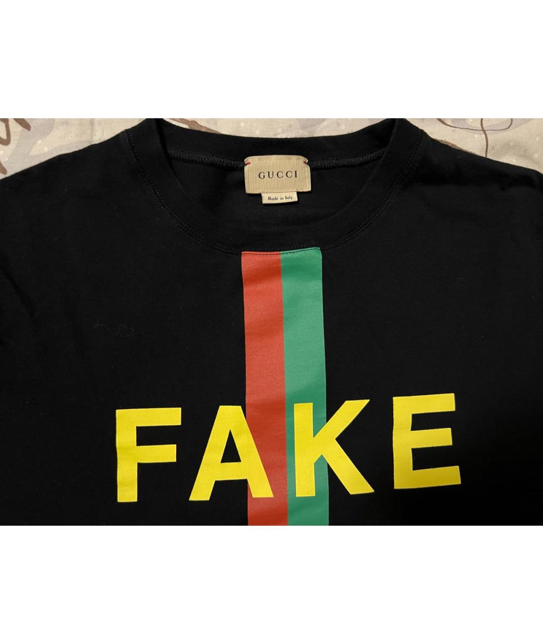 GUCCI Черная хлопковая детская футболка, фото 3