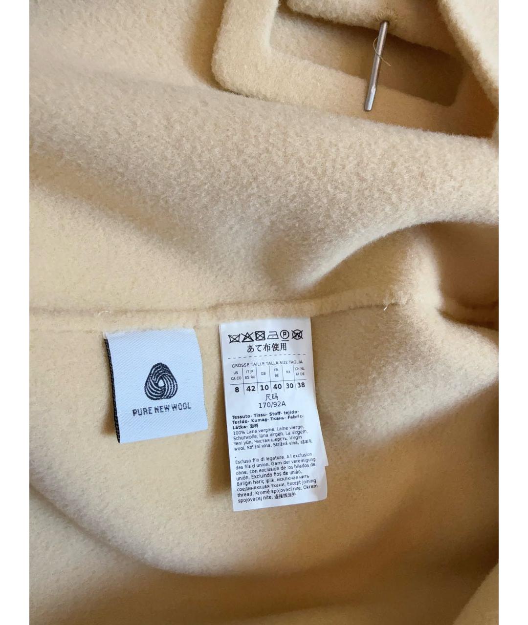 SPORTMAX Желтое шерстяное пальто, фото 3