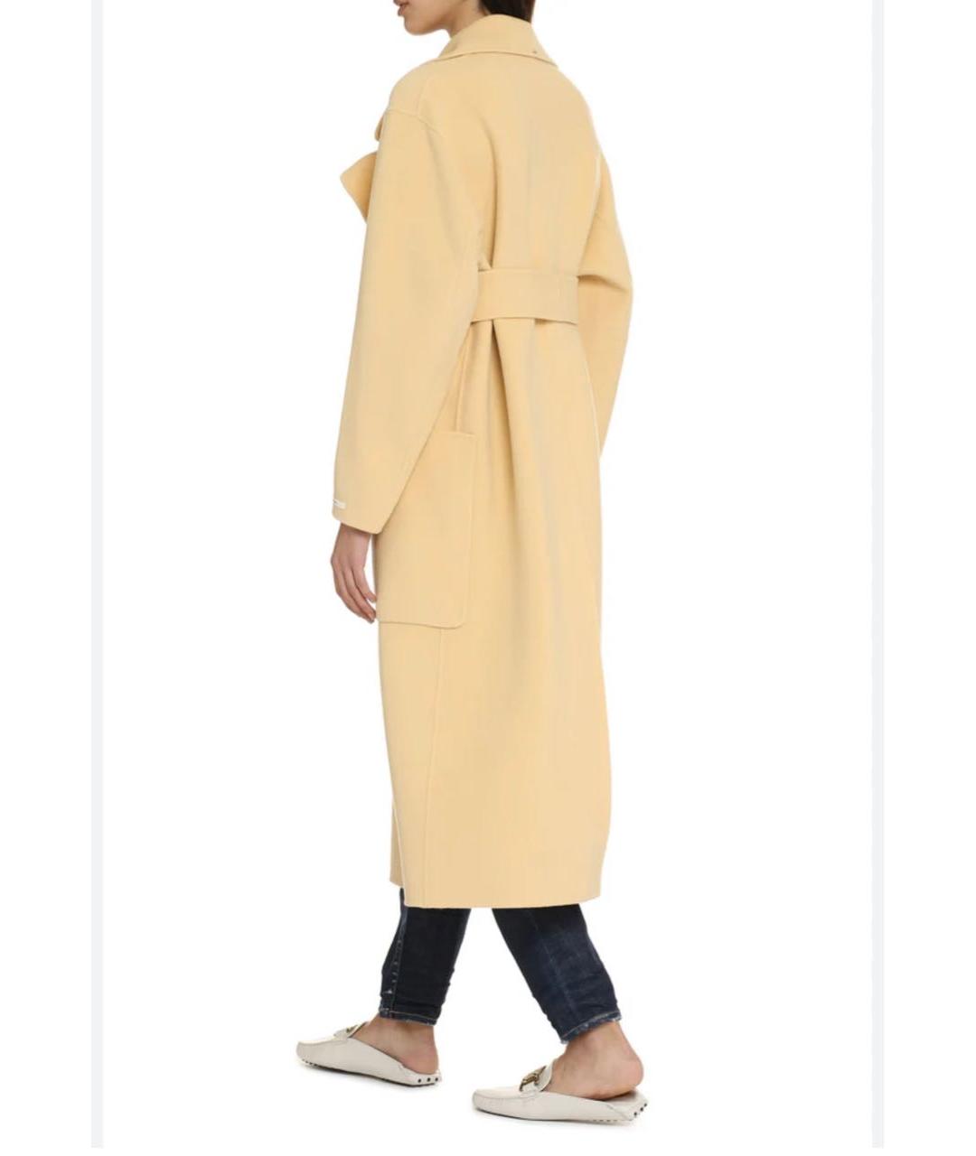 SPORTMAX Желтое шерстяное пальто, фото 8