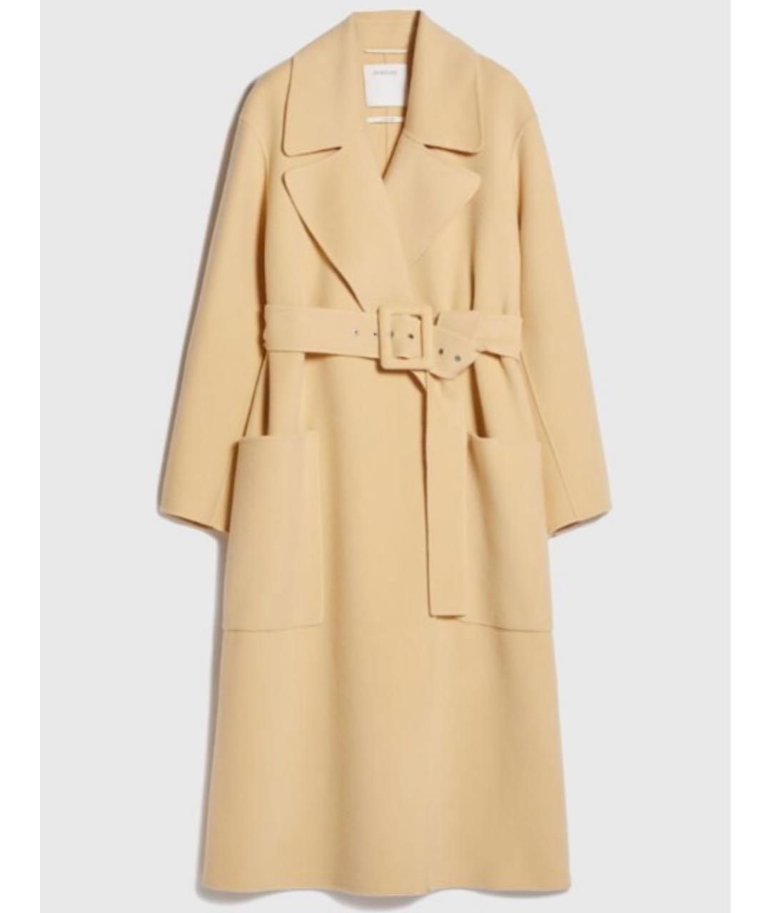 SPORTMAX Желтое шерстяное пальто, фото 9