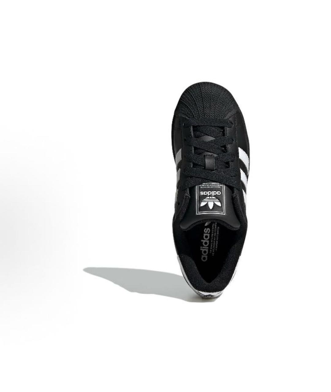 ADIDAS Черные кожаные кроссовки, фото 4