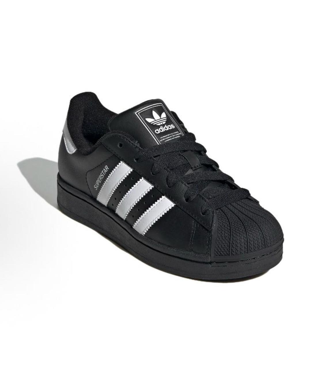 ADIDAS Черные кожаные кроссовки, фото 3