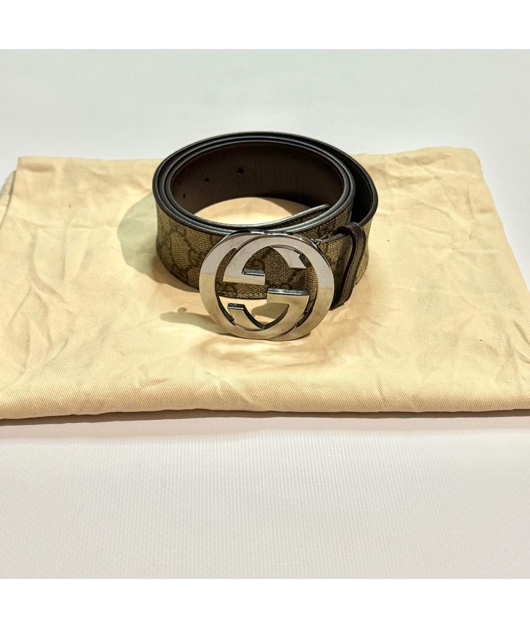 GUCCI Бежевый кожаный ремень, фото 5