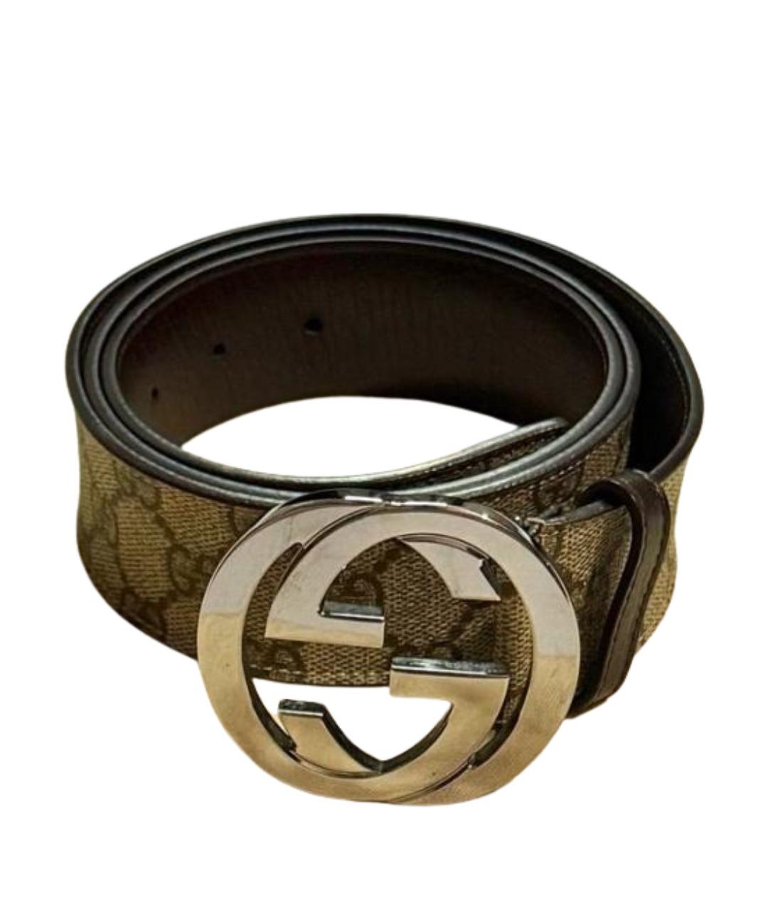 GUCCI Бежевый кожаный ремень, фото 1