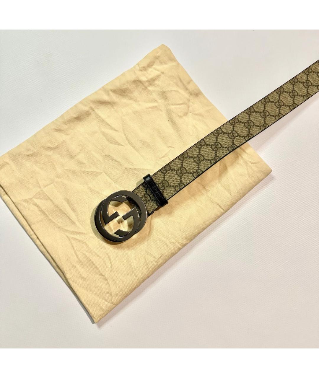 GUCCI Бежевый кожаный ремень, фото 2