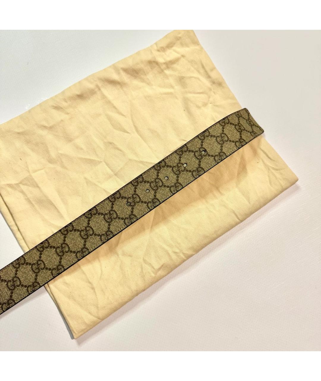 GUCCI Бежевый кожаный ремень, фото 3