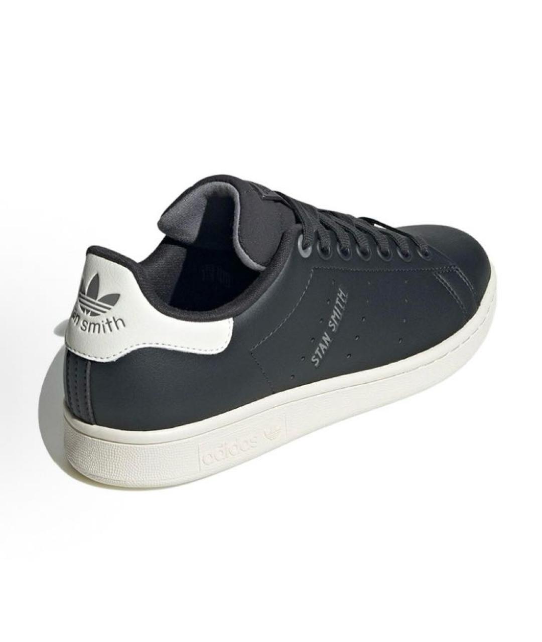 ADIDAS Черные кожаные кроссовки, фото 4