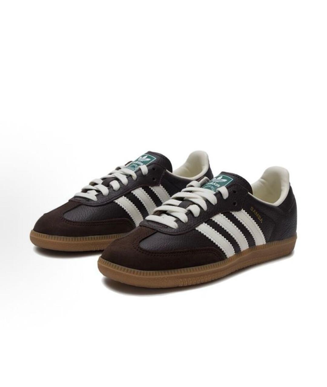 ADIDAS Коричневые кожаные кроссовки, фото 2