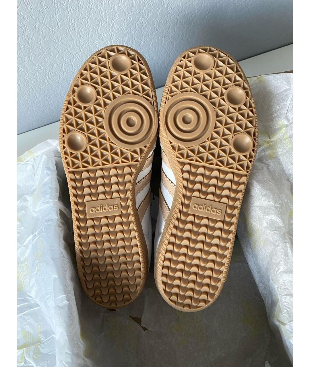 ADIDAS Белые кожаные кроссовки, фото 6