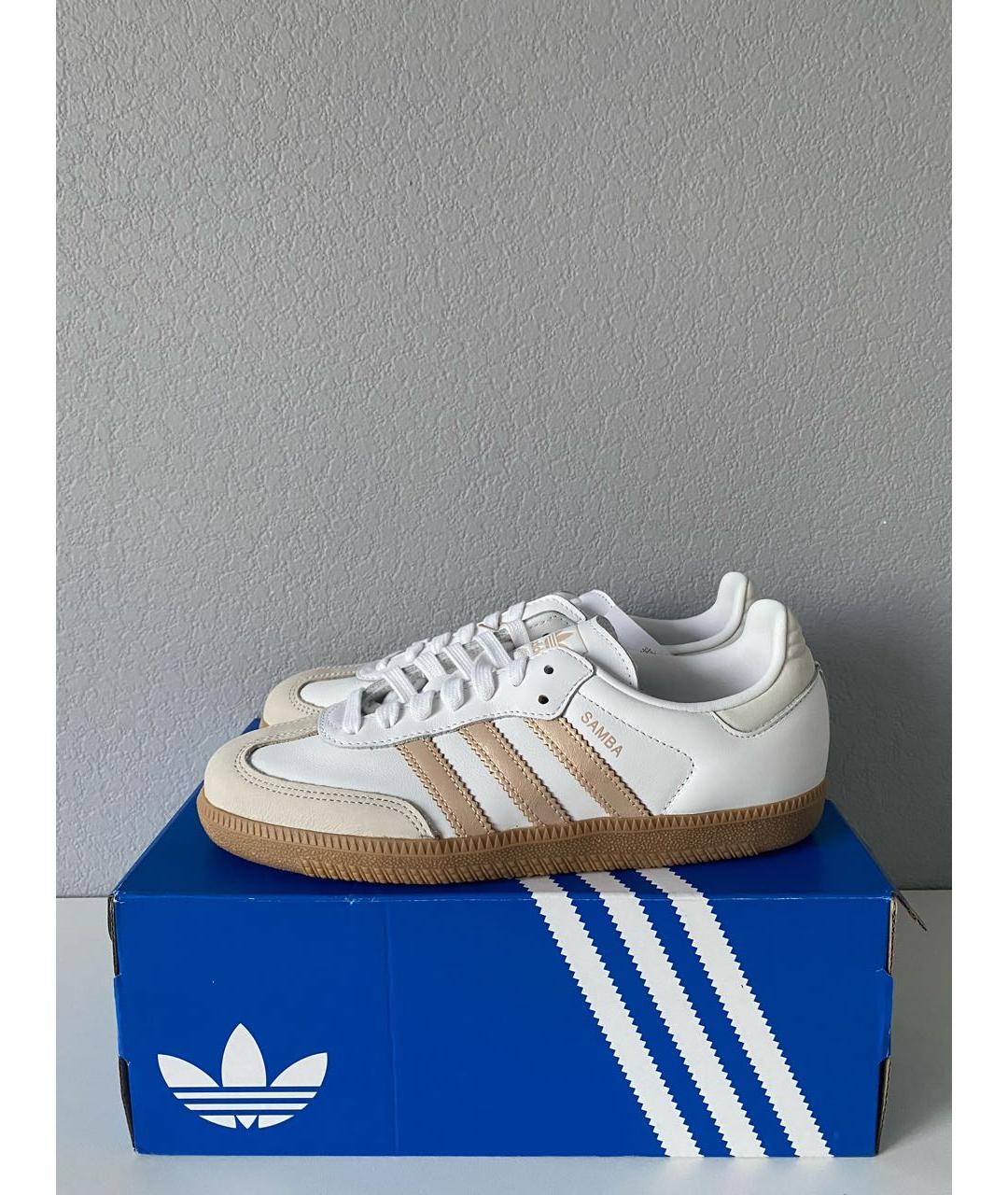 ADIDAS Белые кожаные кроссовки, фото 3