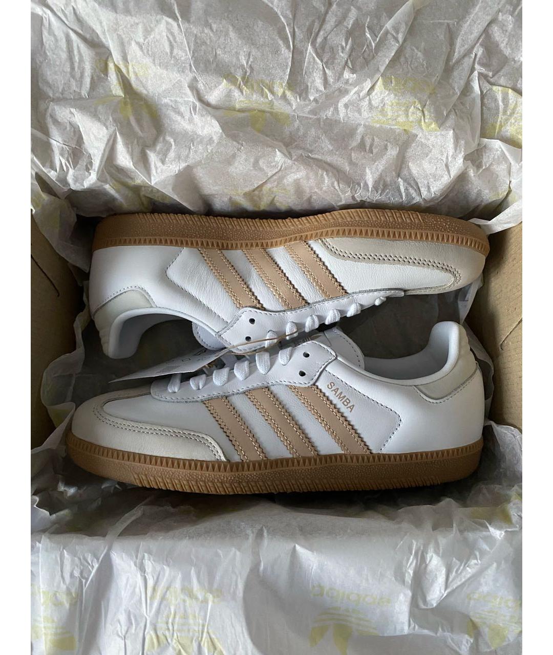 ADIDAS Белые кожаные кроссовки, фото 2