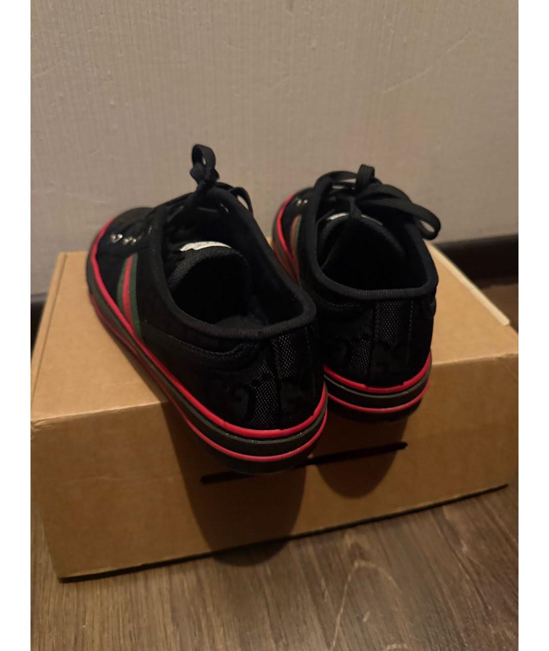 GUCCI Черные текстильные кеды, фото 4