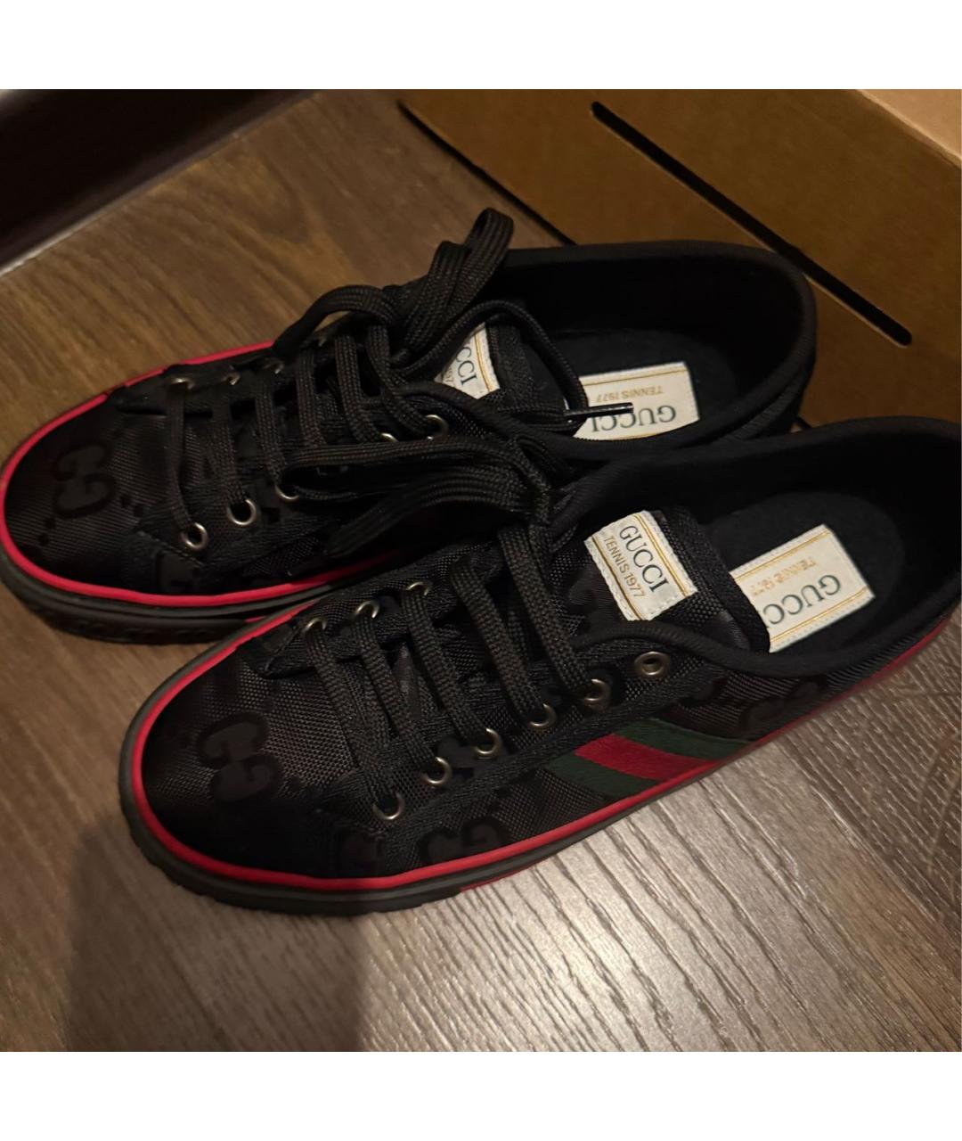 GUCCI Черные текстильные кеды, фото 2