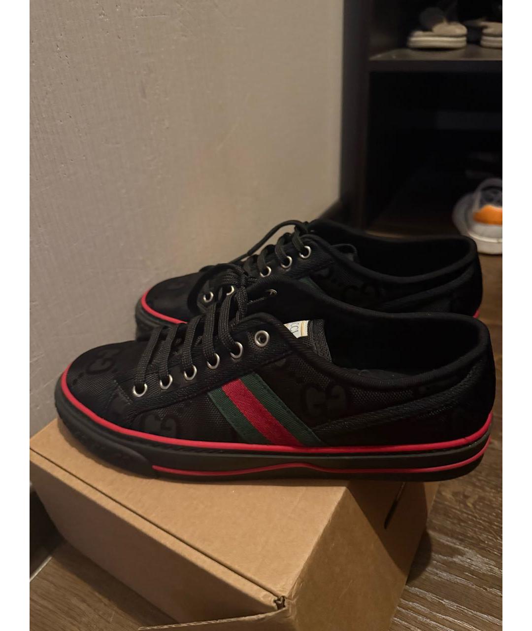 GUCCI Черные текстильные кеды, фото 6