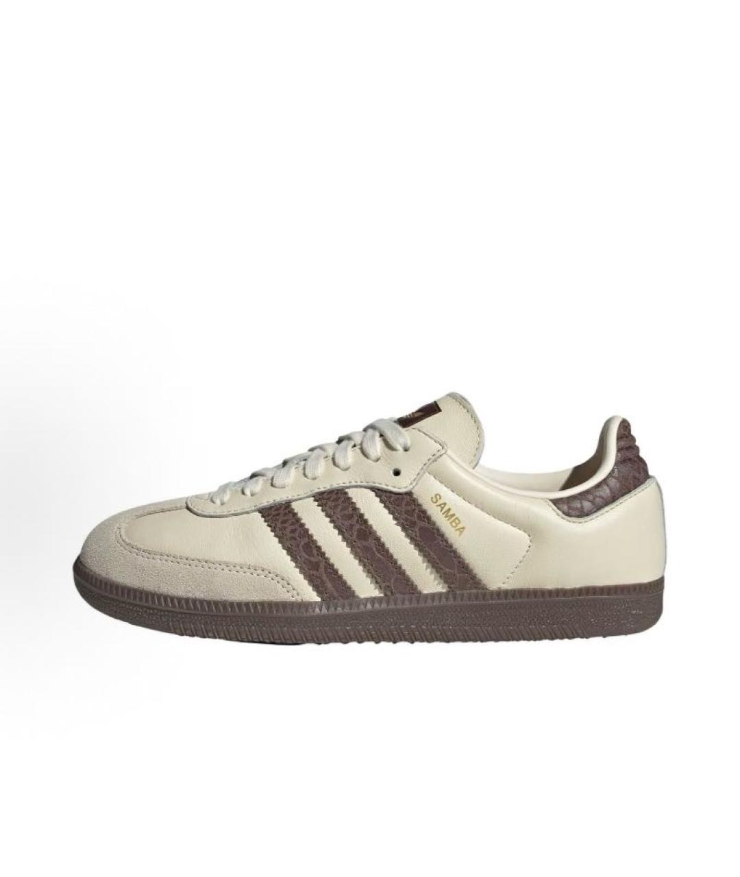 ADIDAS Бежевые кожаные кроссовки, фото 2