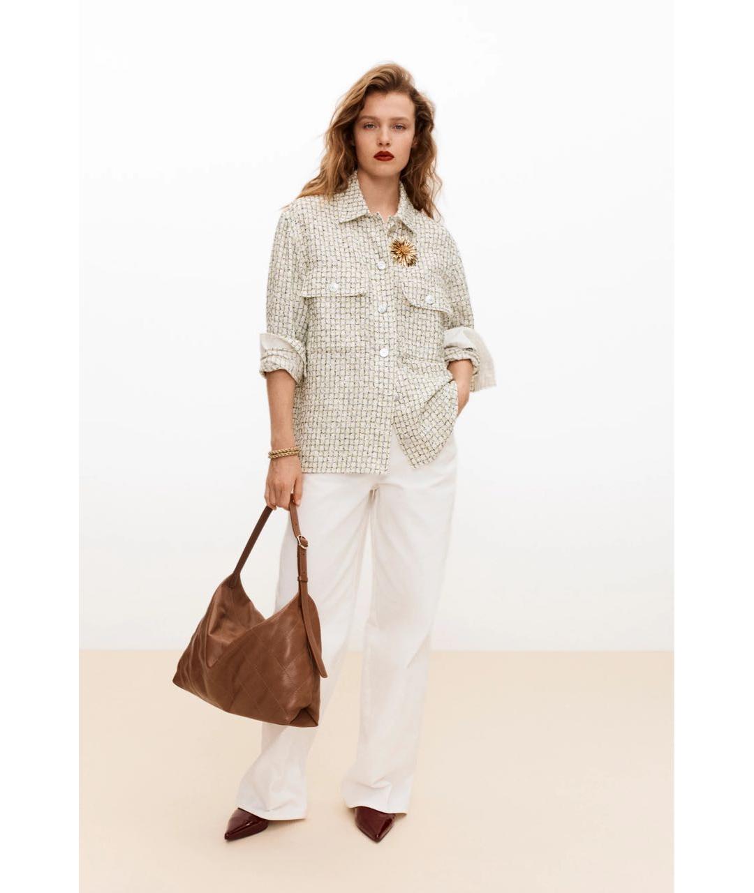 CHANEL Белые хлопковые прямые джинсы, фото 4