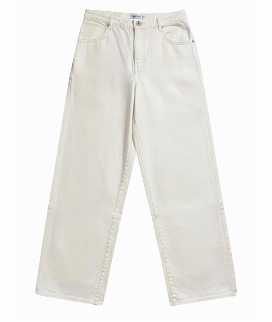 CHANEL Белые хлопковые прямые джинсы, фото 6