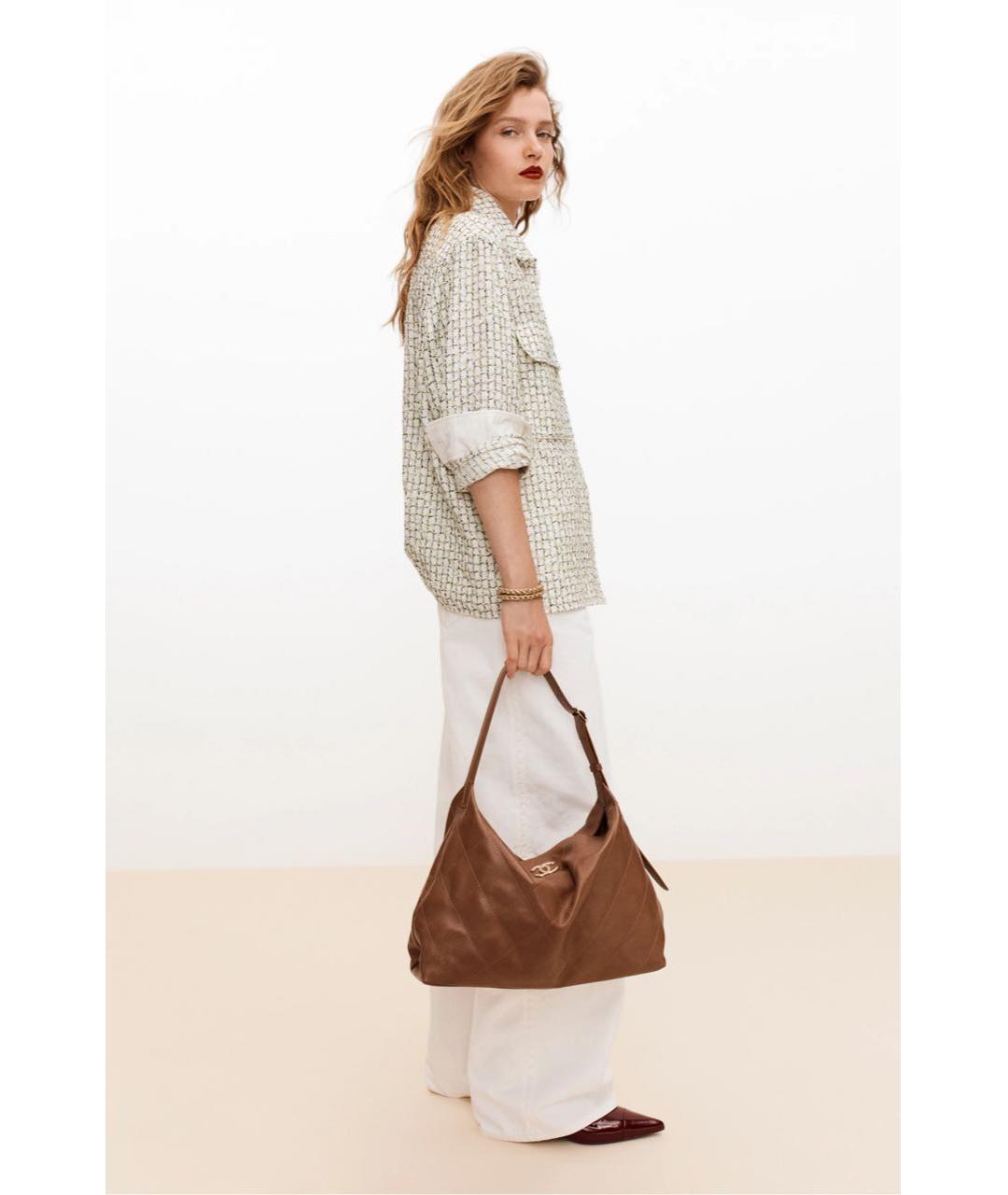 CHANEL Белые хлопковые прямые джинсы, фото 5