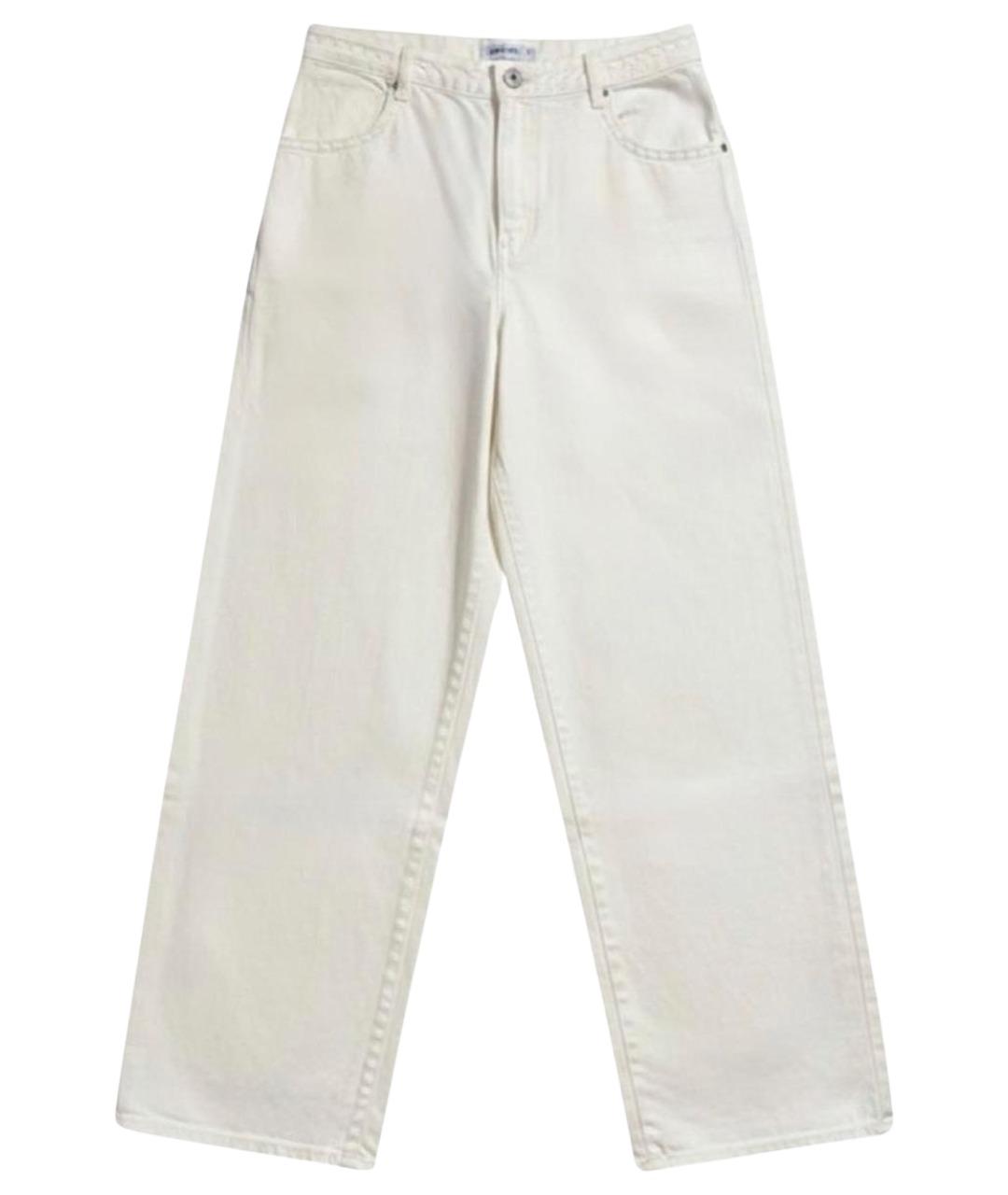 CHANEL Белые хлопковые прямые джинсы, фото 1