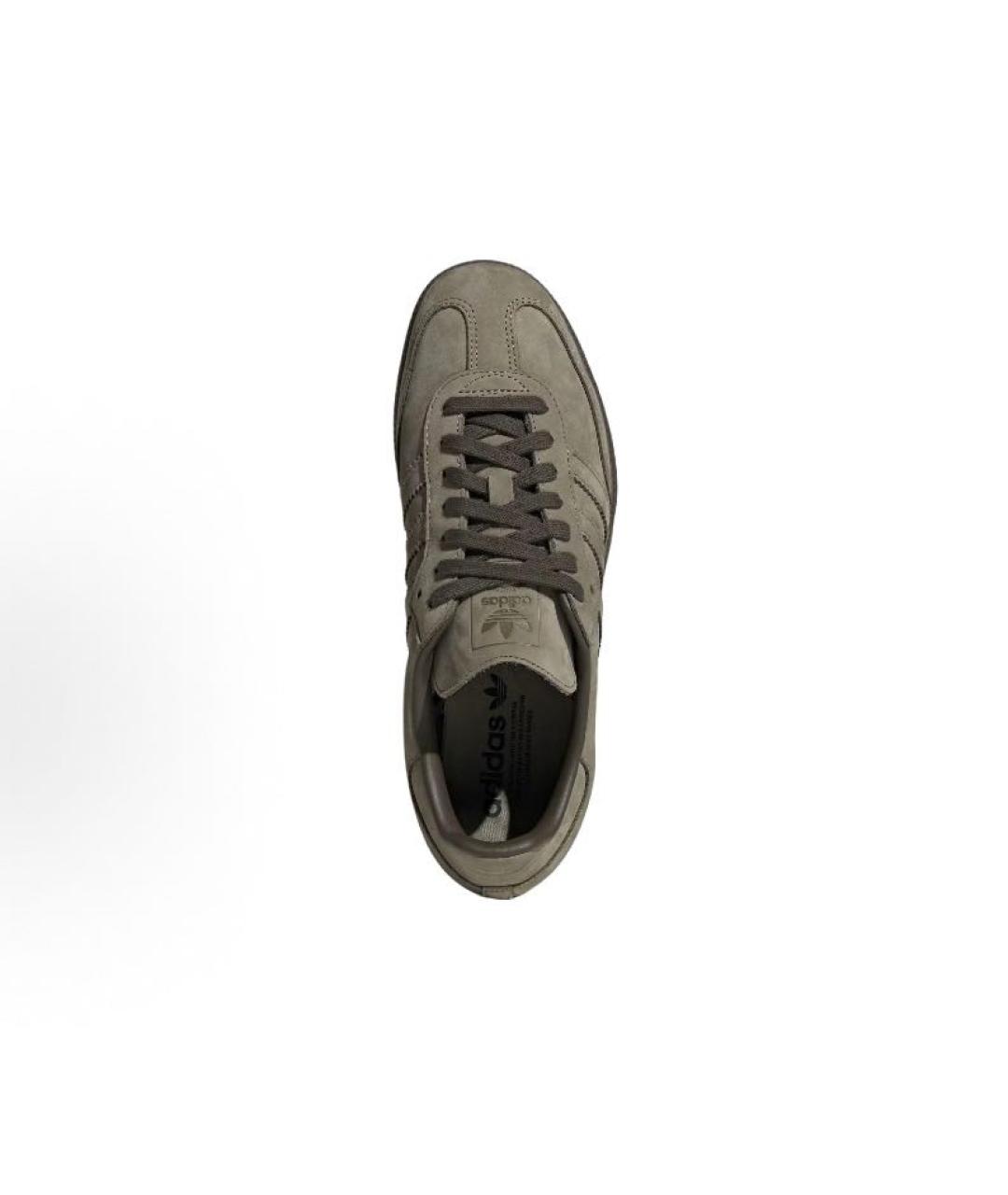 ADIDAS Хаки кожаные кроссовки, фото 4