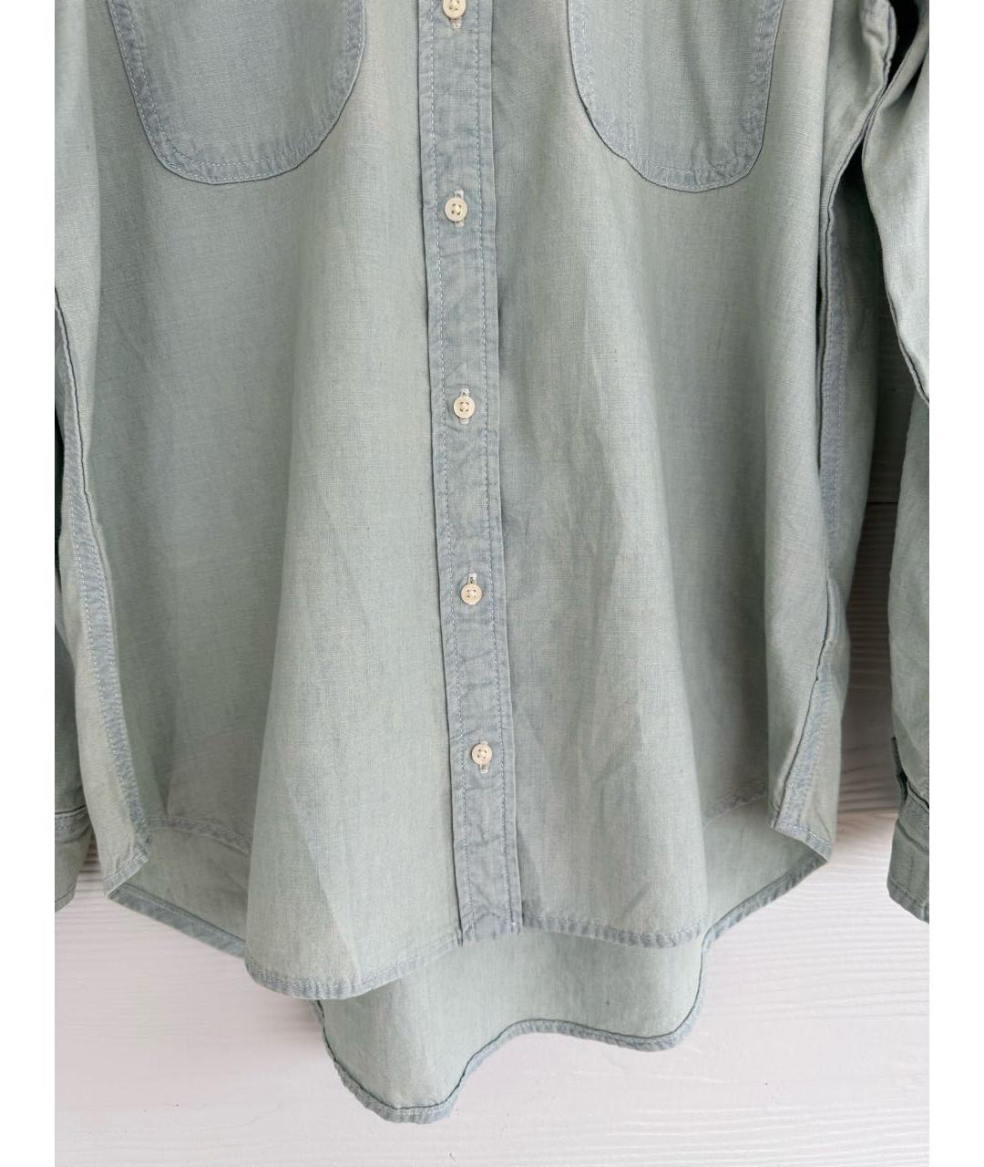 RALPH LAUREN Голубая хлопковая рубашка, фото 3