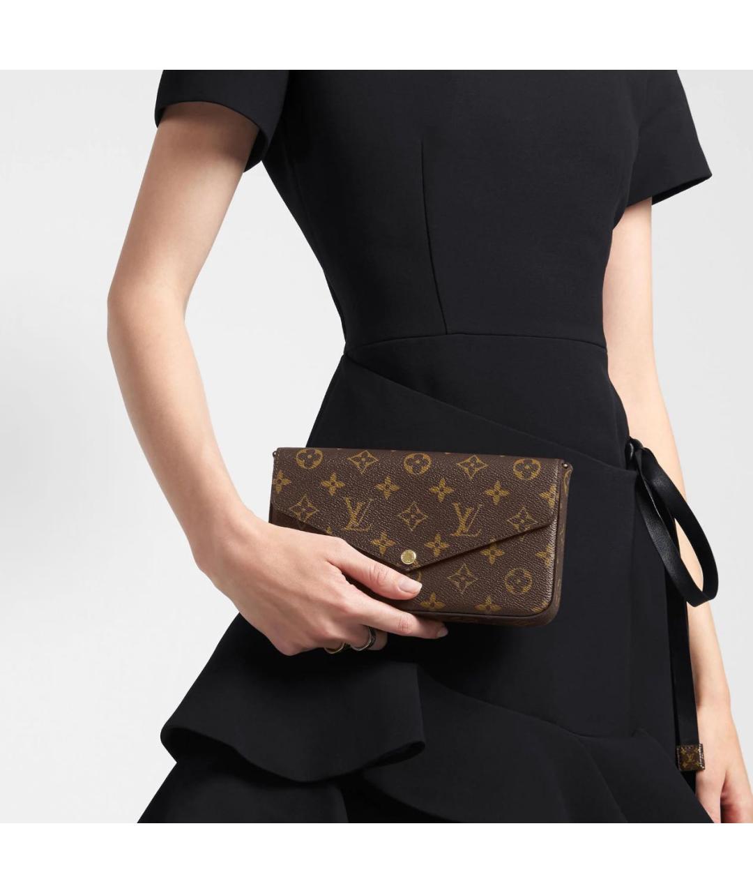 LOUIS VUITTON Коричневая кожаная сумка с короткими ручками, фото 6