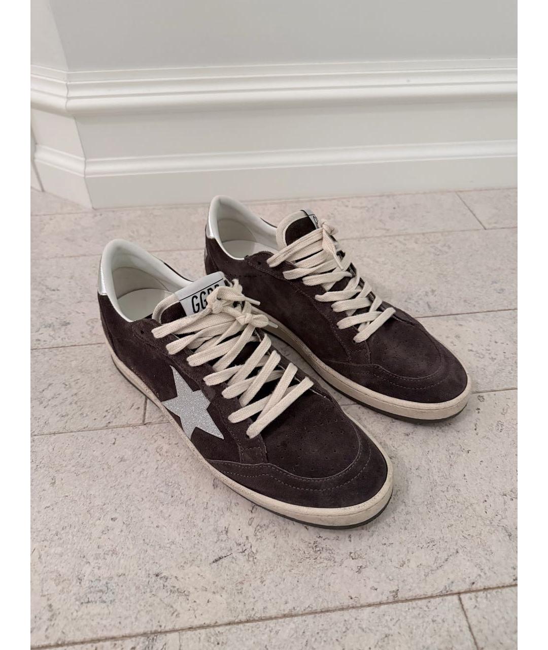 GOLDEN GOOSE DELUXE BRAND Коричневые замшевые кеды, фото 2