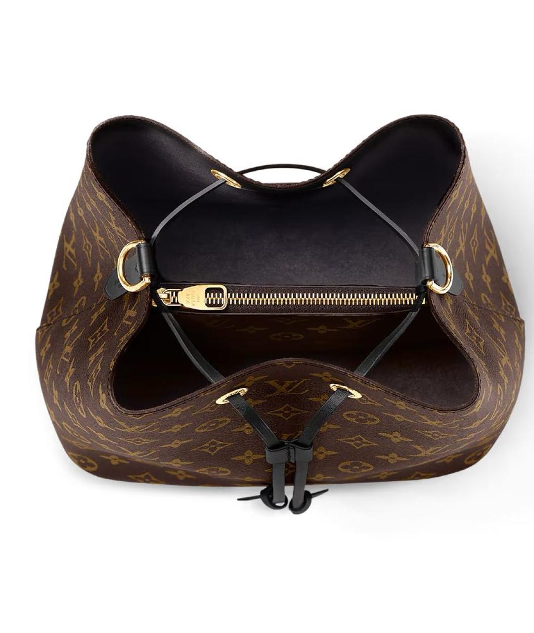 LOUIS VUITTON Коричневая кожаная сумка тоут, фото 3