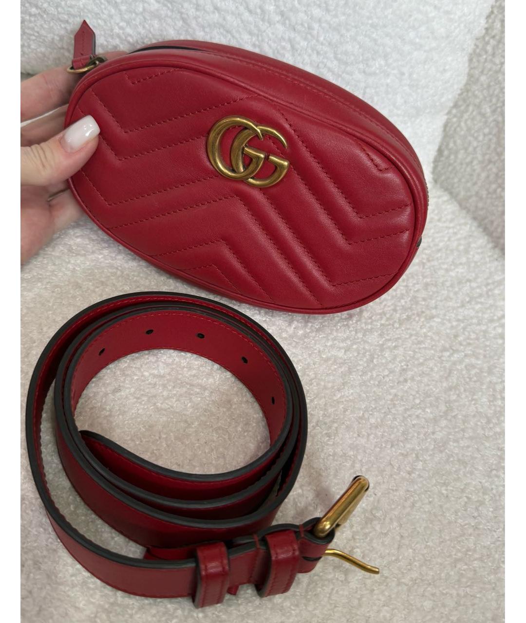 GUCCI Красная кожаная поясная сумка, фото 3