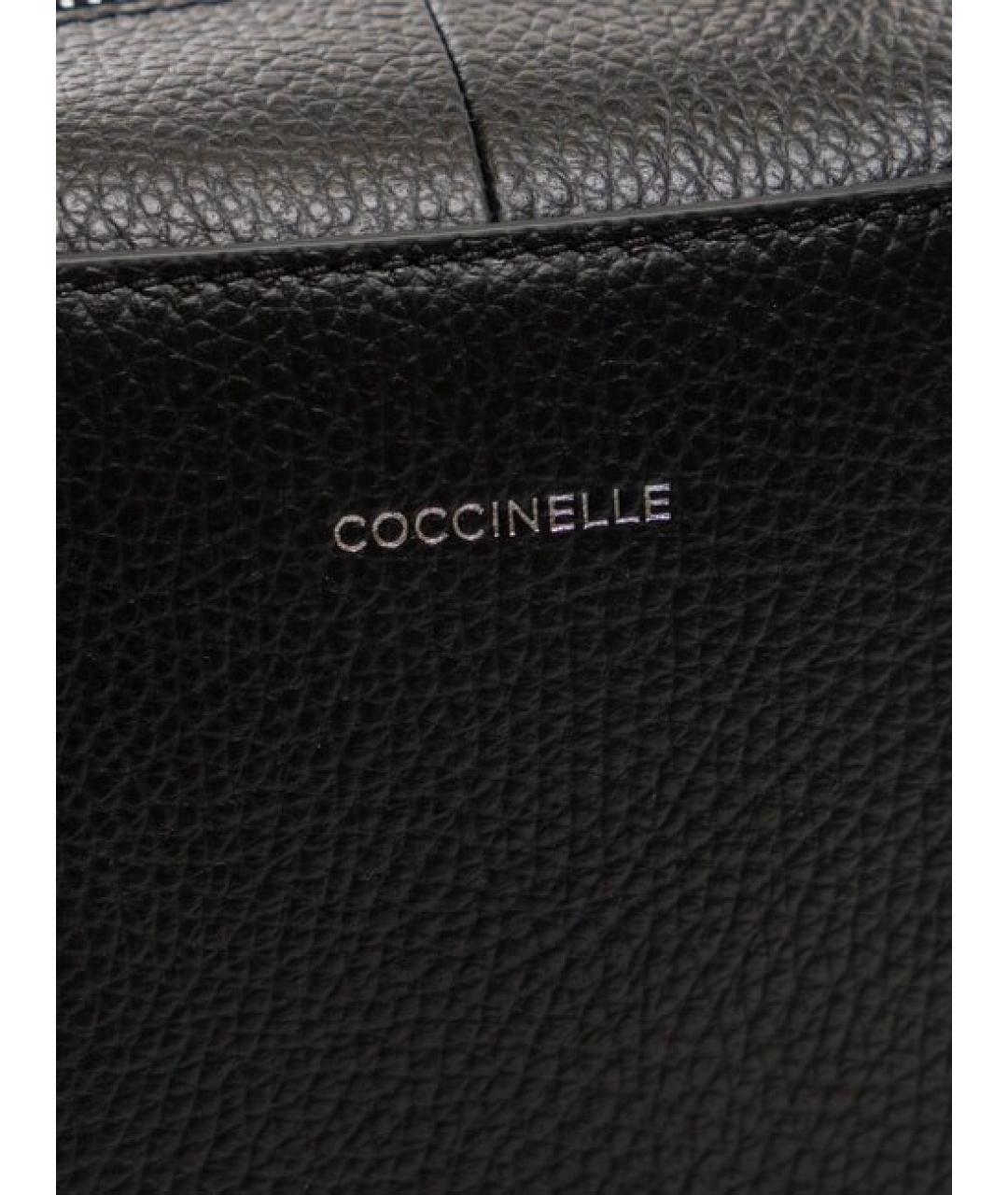 COCCINELLE Черная кожаная сумка с короткими ручками, фото 5