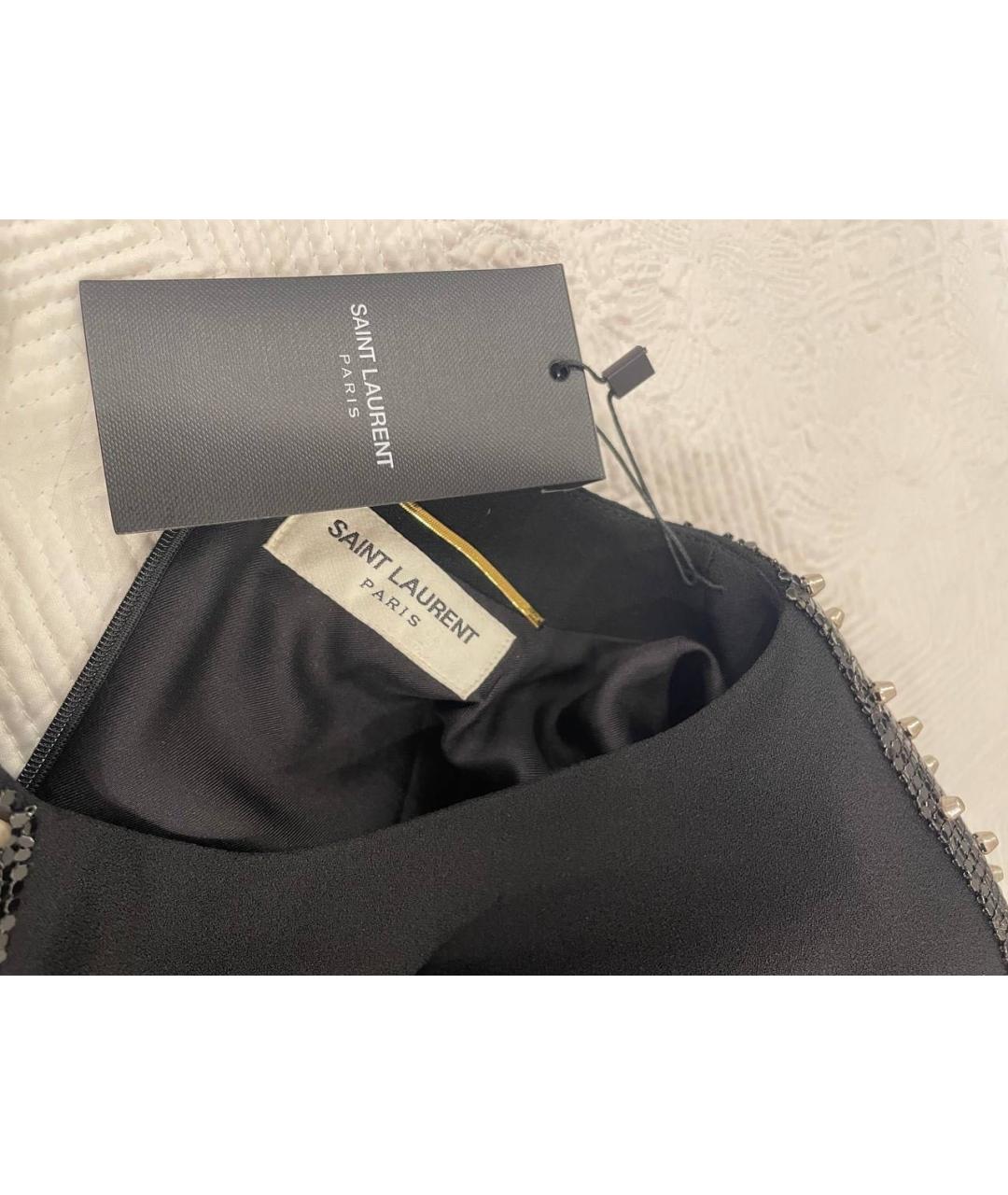 SAINT LAURENT Черное ацетатное коктейльное платье, фото 5