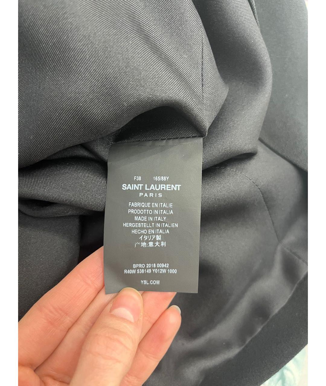 SAINT LAURENT Черное ацетатное коктейльное платье, фото 7