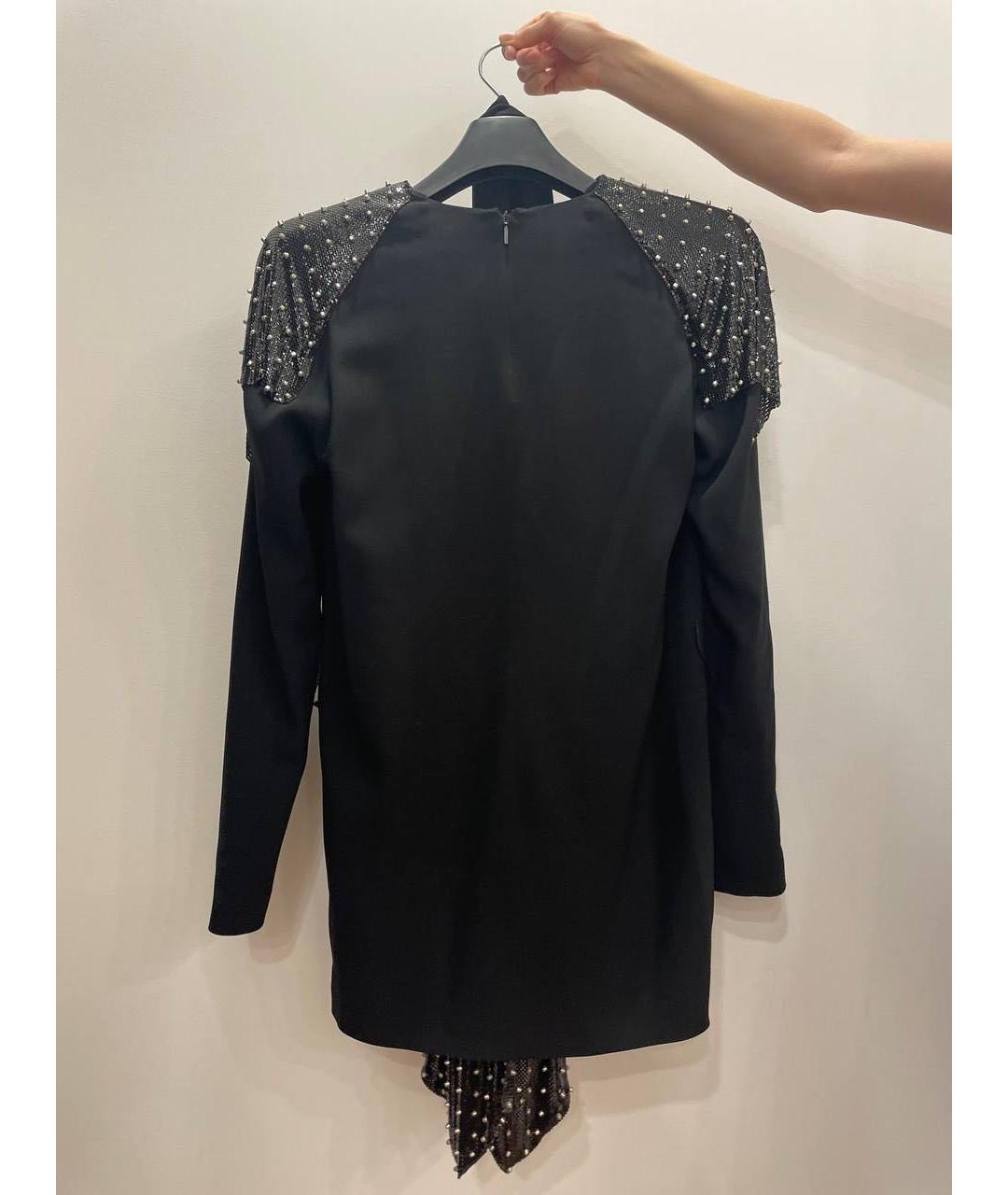 SAINT LAURENT Черное ацетатное коктейльное платье, фото 3