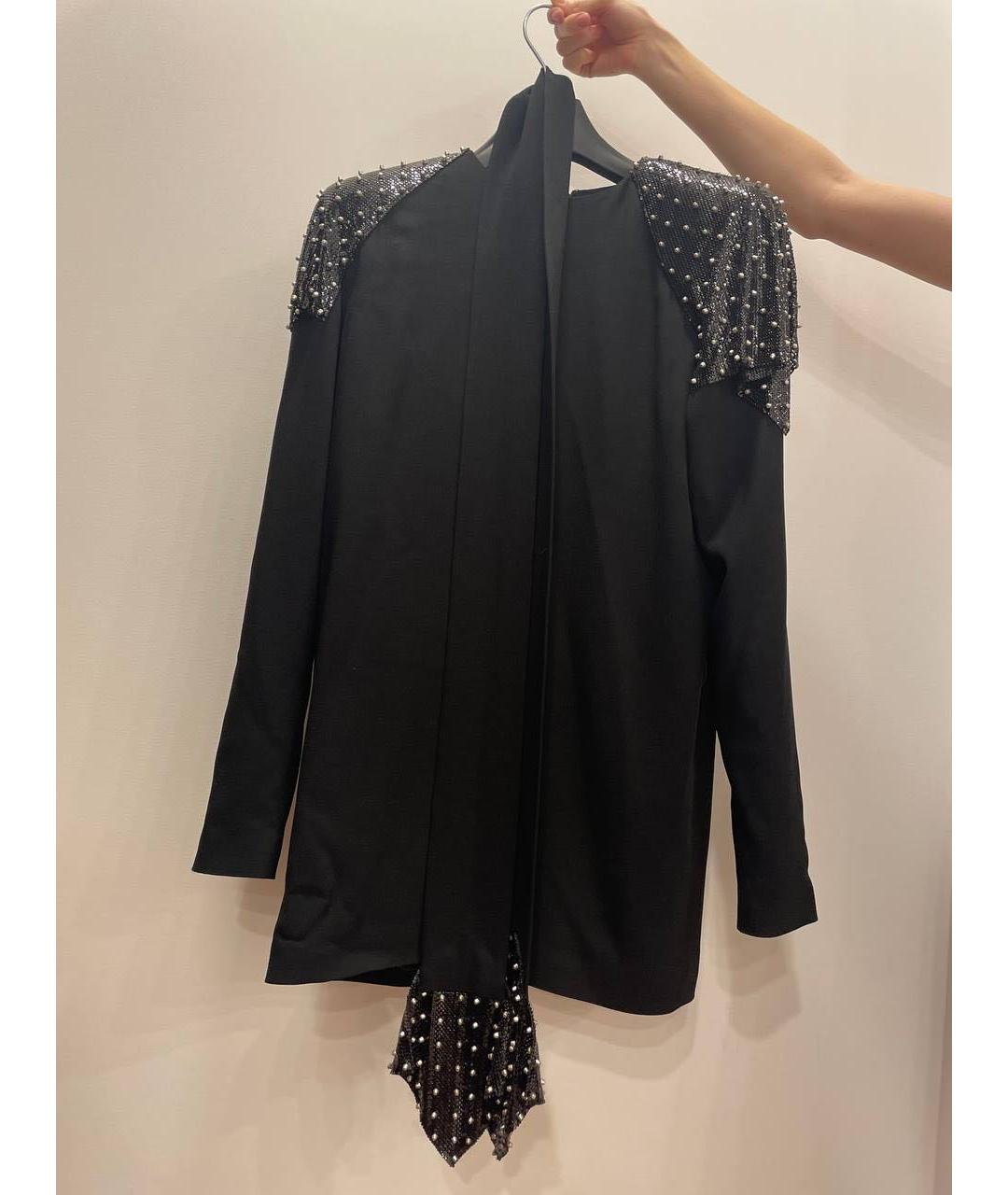 SAINT LAURENT Черное ацетатное коктейльное платье, фото 2