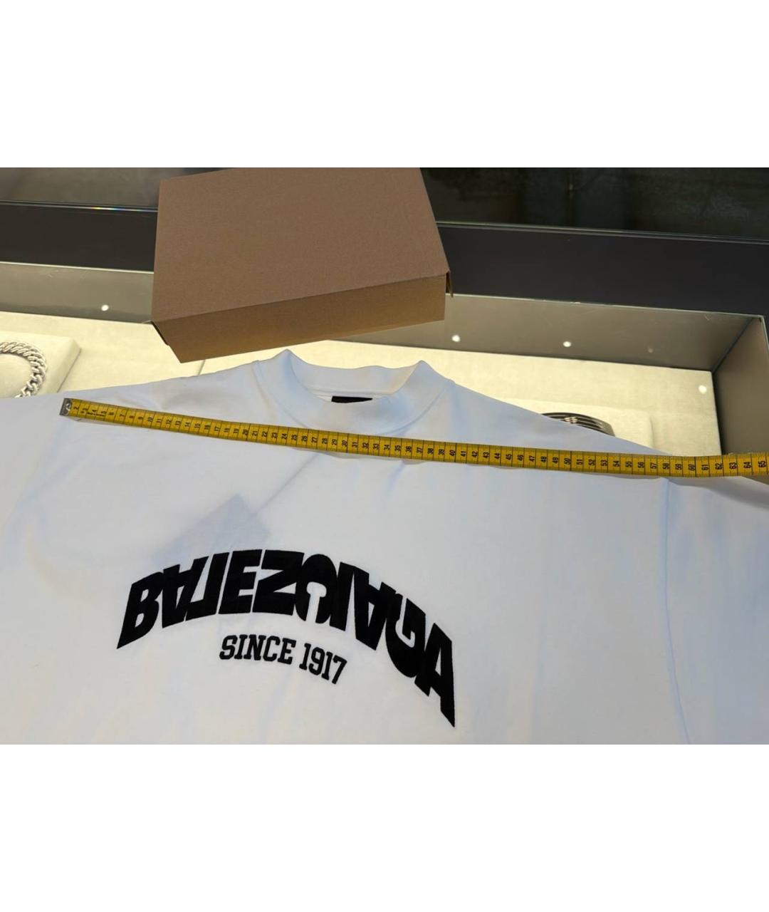 BALENCIAGA Белая хлопковая футболка, фото 3