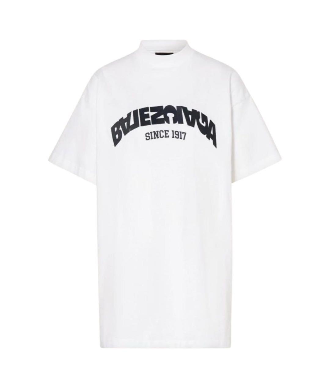 BALENCIAGA Белая хлопковая футболка, фото 1