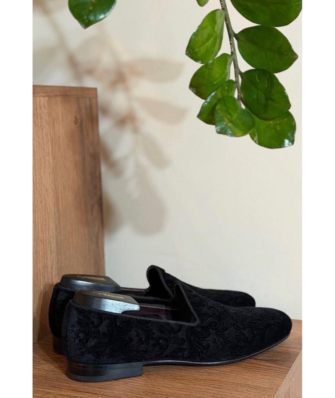 ZILLI Черные текстильные лоферы, фото 7