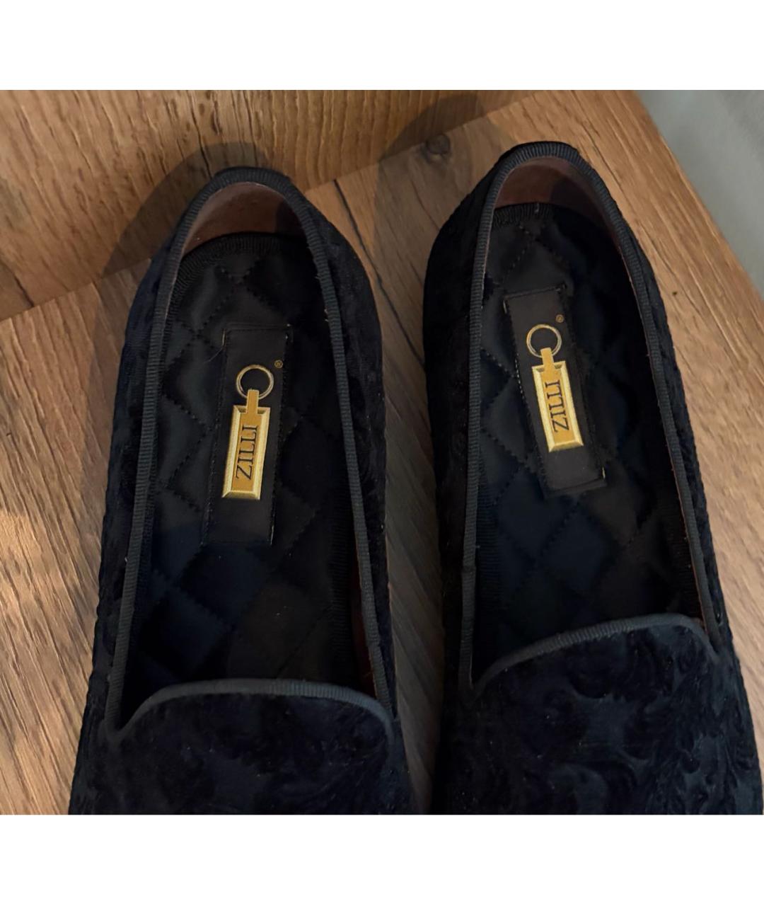 ZILLI Черные текстильные лоферы, фото 3