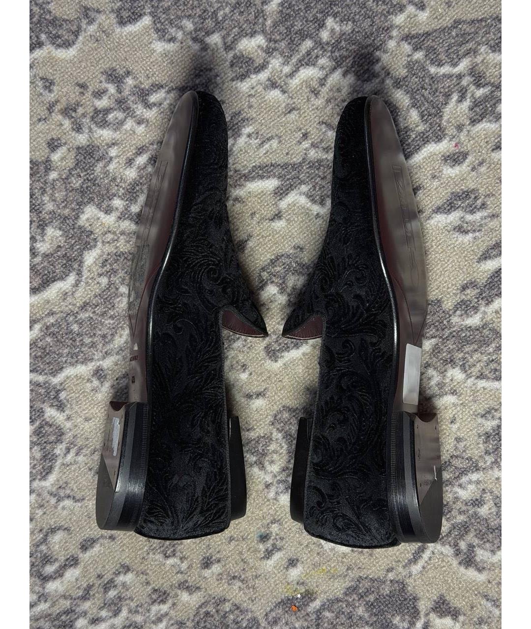 ZILLI Черные текстильные лоферы, фото 5