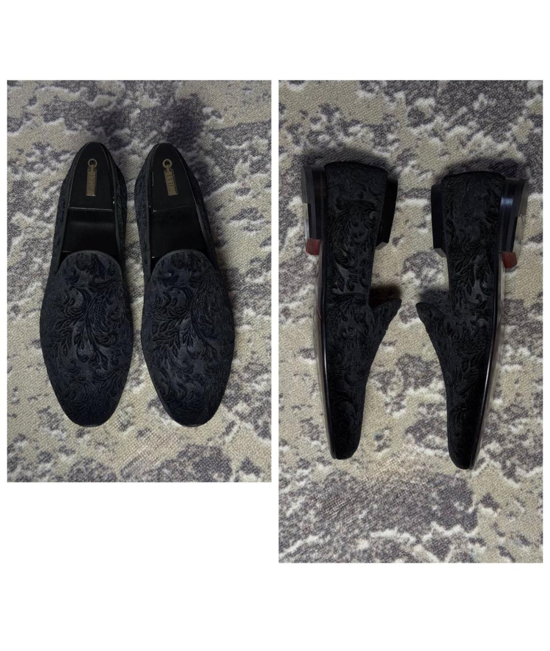 ZILLI Черные текстильные лоферы, фото 2