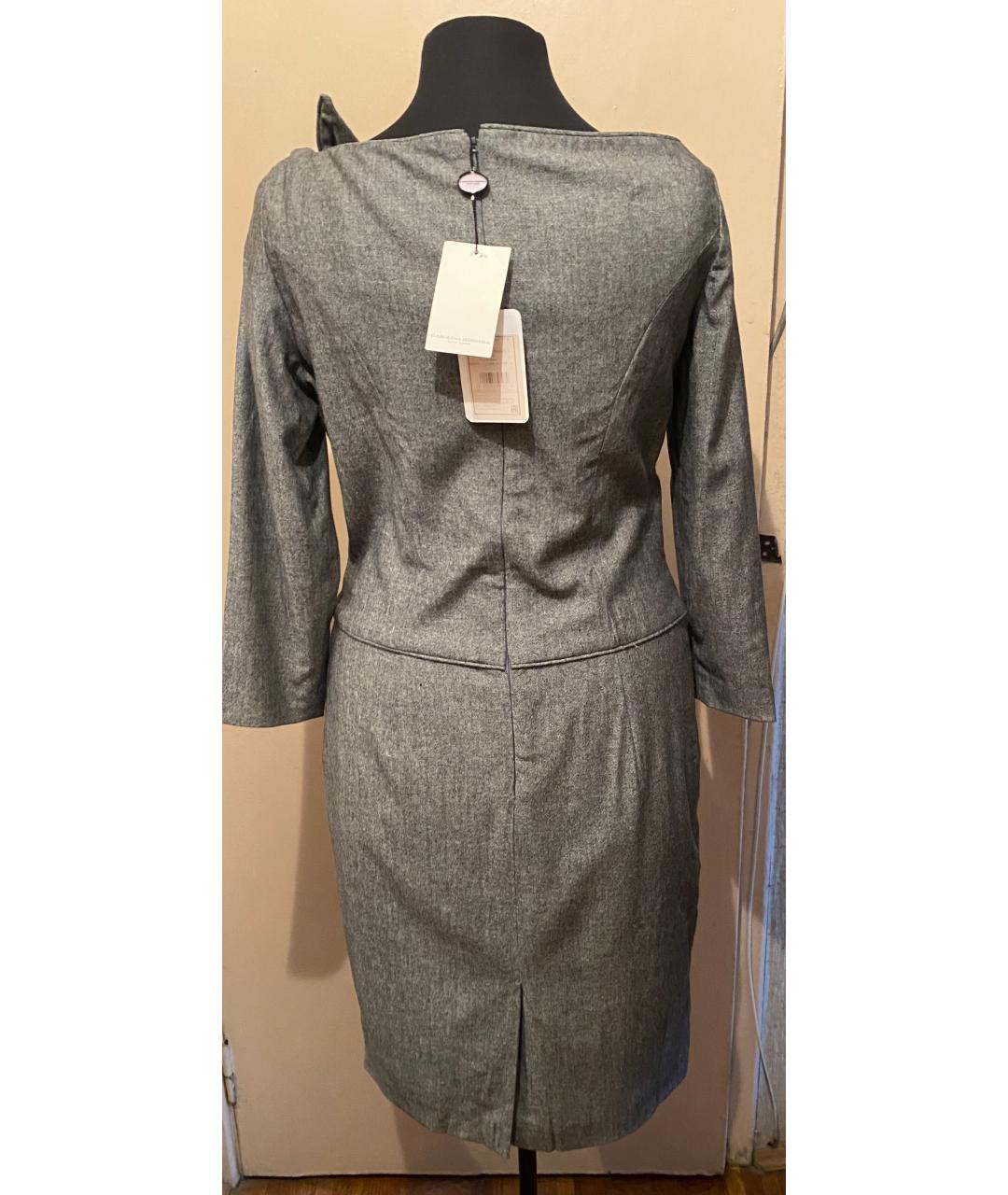 CAROLINA HERRERA Серое шерстяное повседневное платье, фото 2